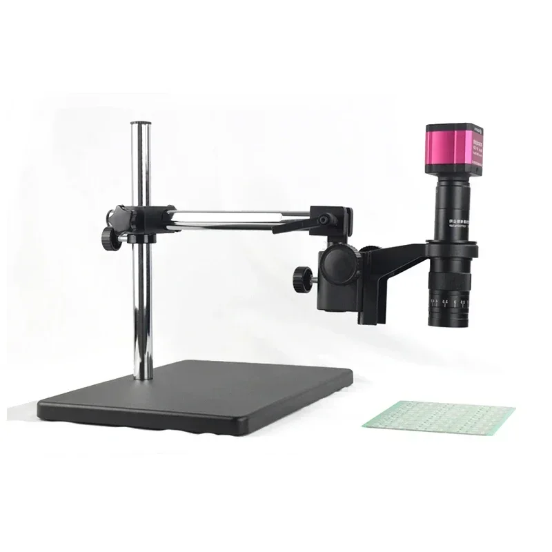 Adjustable angle universal long arm bracket with rotating extension rod for electron video microscopes