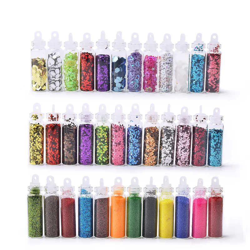 12 Bottles Per Set Colors Nail Glitter Powder Ultra-thin Nail Sequin 3d Acrylic Flakes For DIY Nails Design Manicure Decorations