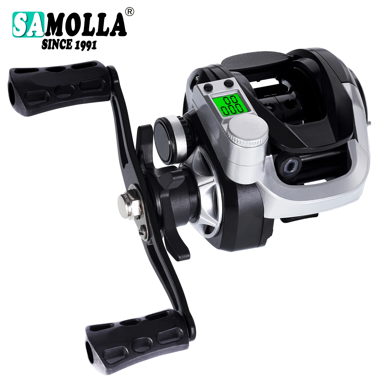 2023 New Electronic Baitcasting Led Screen Fishing Reel High Speed 7.2:1 10kg Drag Waterproof Saltwater Cast Drum Wheel Casting