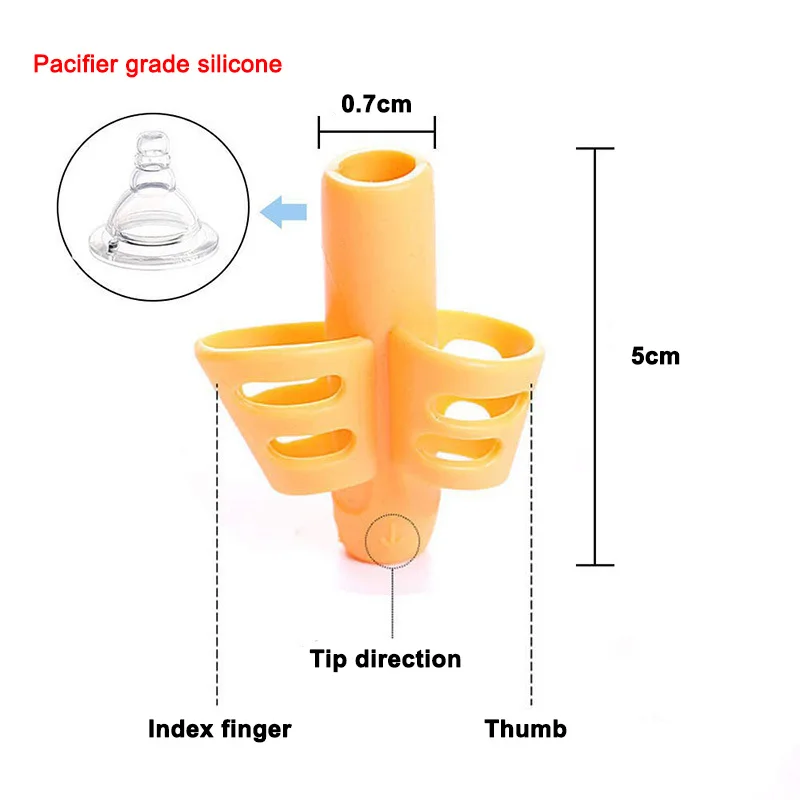 3 قطع/مجموعة من أقلام السيليكون الناعمة تحمل إصبعين جل أدوات تصحيح التدريب على الكتابة للأطفال عقد أقلام هدية بدون صندوق