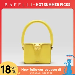 BAFELLI 2026 BAGS FOR WOMEN'S HANDBAG FASHION TREND BOXY LUXURY DESIGNER BRAND GENUINE LEATHER ORIGINAL FLAP PURSE EVENING CAT