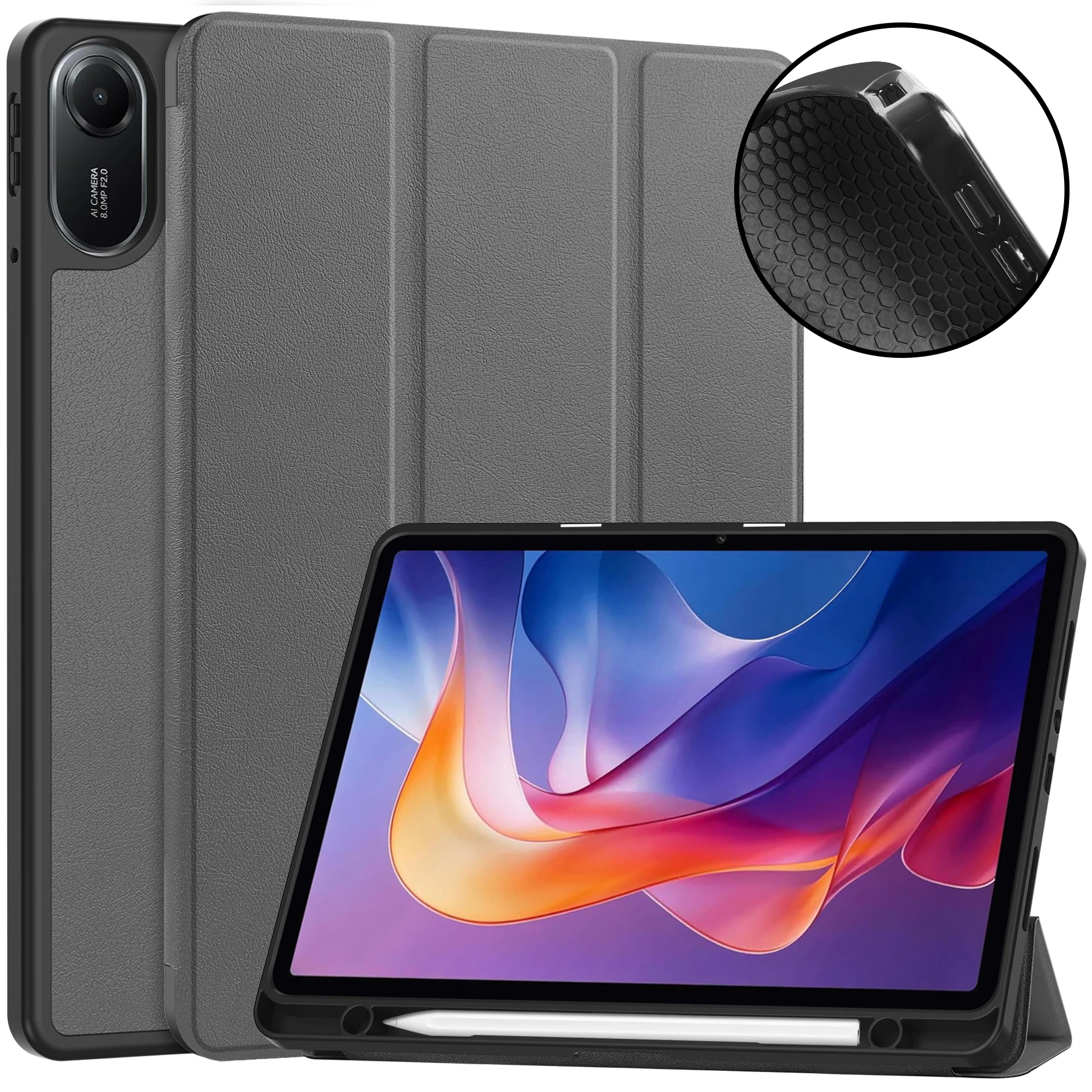 

Чехол для планшета Xiaomi Redmi Pad 2 11 дюймов 2025 с функцией автоматического сна и пробуждения с держателем для ручек