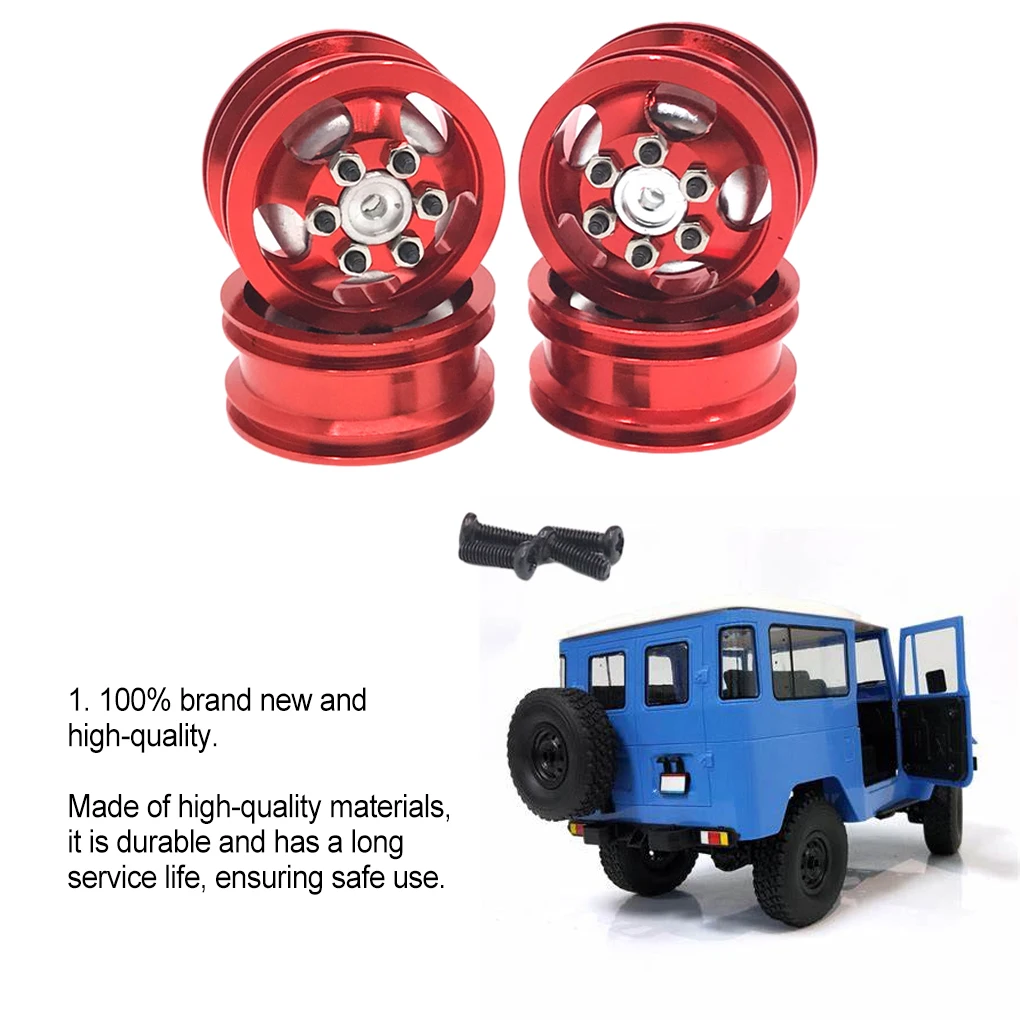 8 шт. 1/16 металлические колесные диски RC Обновление части Алюминиевый сплав Противоударные металлические колесные диски Rc для WPL C14 RC Автомобильная часть Черный