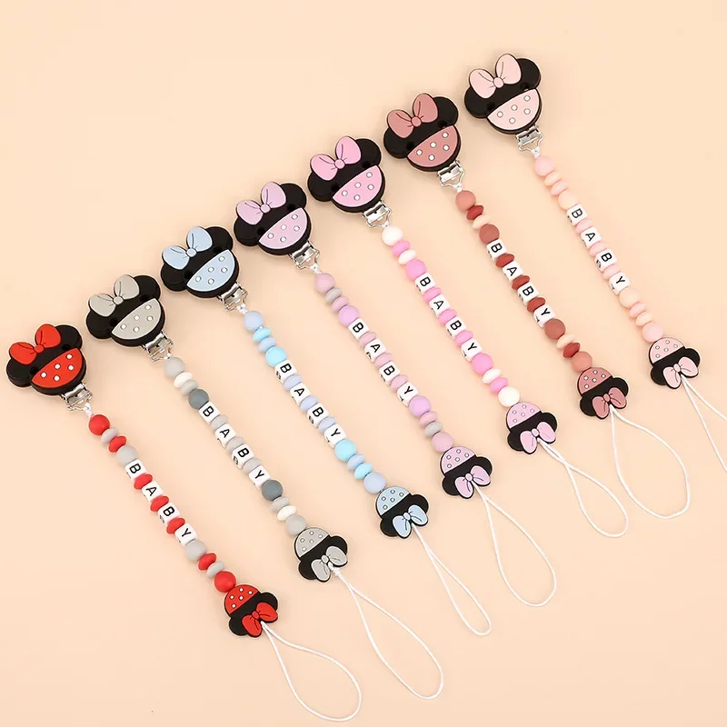 Baby Personalized Name Pacifier Clip Chian Nipple Holder Clips Teether Toy for Chew Newborn Nursing Accssories Anti-drop Chains