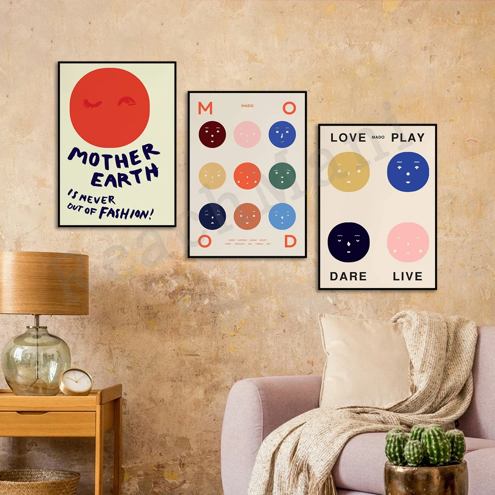 Mado - Nine Moods, Mother Earth, Four Senses - Vintage Poster Prints - Aesthetic Wall Decor - Birthday Gifts - Color Art