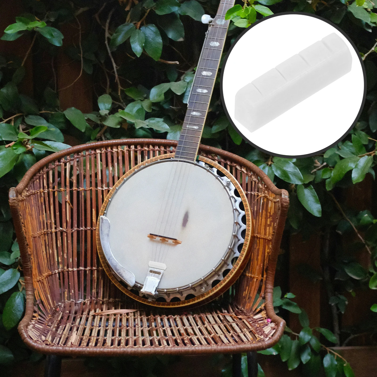 

Banjo String Nut Replacement Ox Bone Material Improved Sound Quality Compact Design For Easy Installation Banjo Accessories