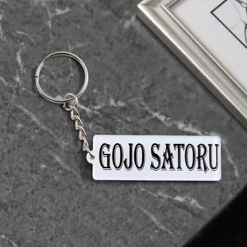 พวงกุญแจอะคริลิคสองด้านลายการ์ตูนตัวละครโกโจ ซาโตรุ จากอนิเมะเรื่องจูจุสึไคเซ็น ของขวัญสุดฮิต