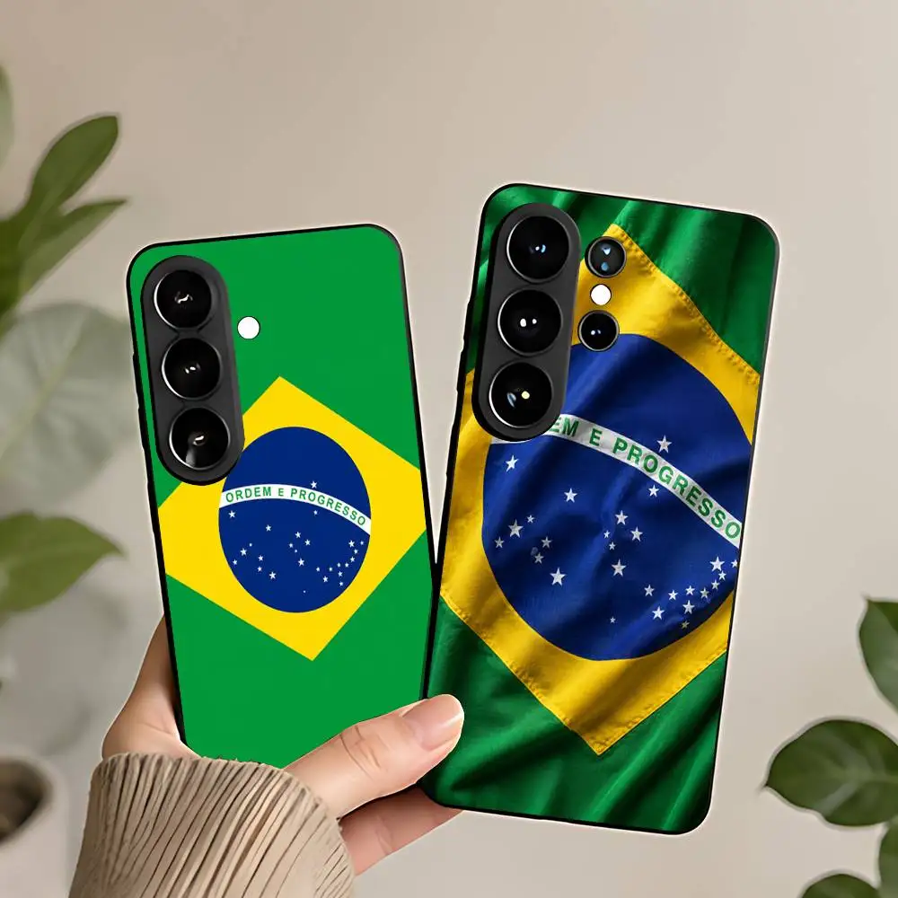 Brazil Flag Silicone Phone Case For Samsung Galaxy S21 S22 S23 S24ULTRA S25ULTRA FE Ultra Plus5G A52S S26 Cover