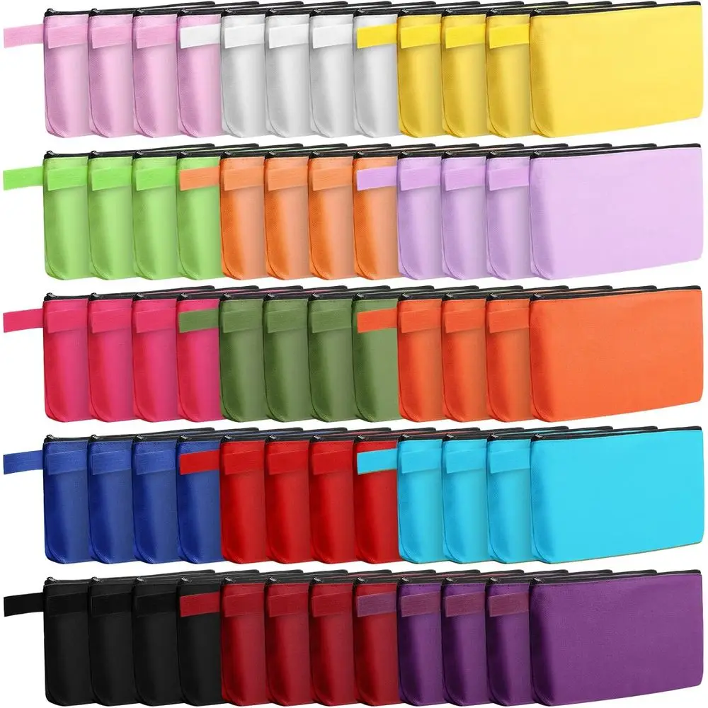 

Набор из 60 холщовых косметичек Reginary, 15 цветов, оптом, портативные дорожные косметички, многофункциональные пустые несессеры на молнии для женщин