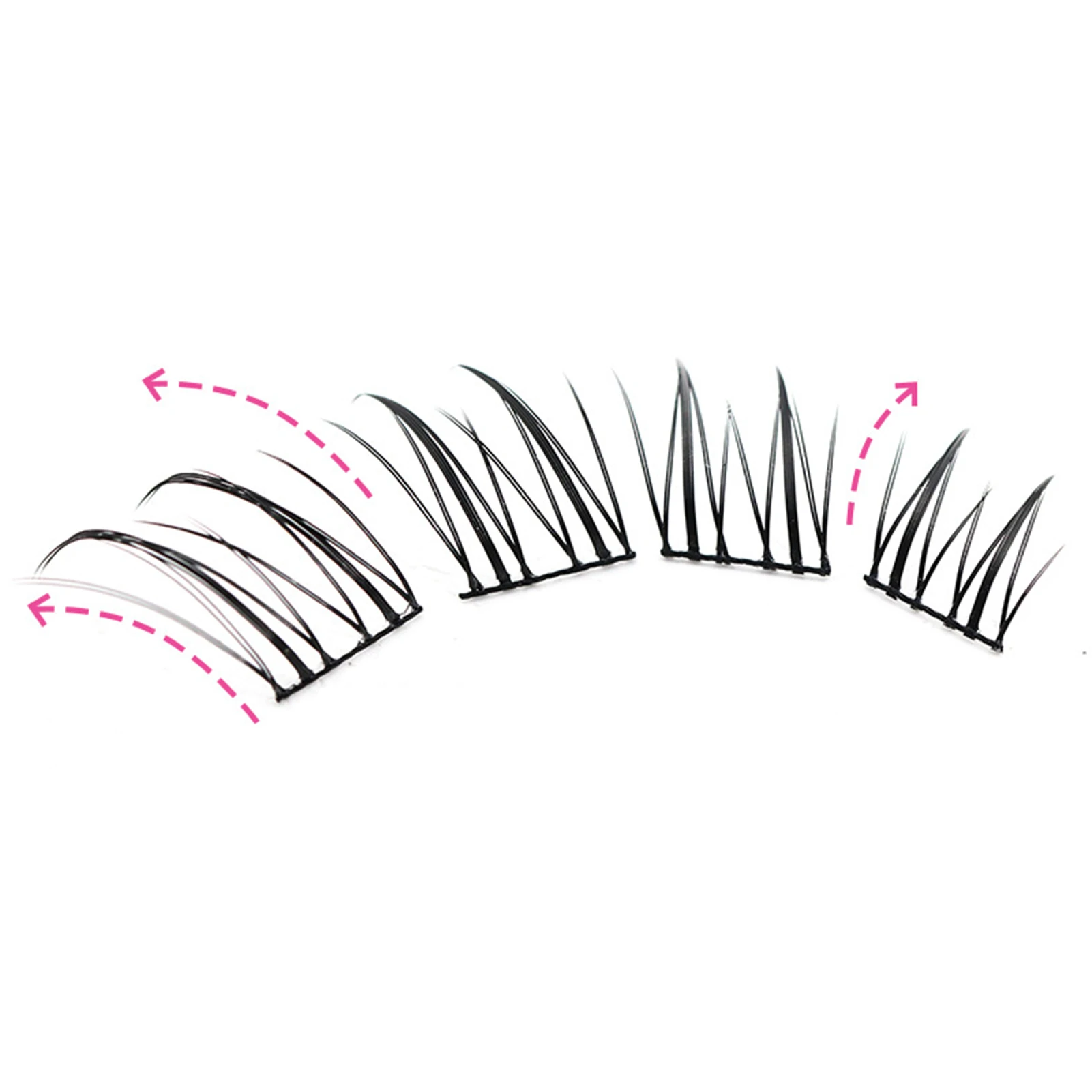 Extensiones de pestañas aladas naturales de 7-12mm, pestañas postizas rizadas de ojo de gato Sexy, banda fina, pestañas negras suaves para agrandar los ojos