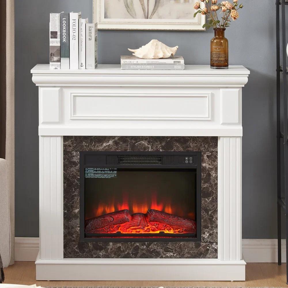 

Electric Fireplace Mantel,fireplace mantel surround with 23" Fireplace Insert, Adjustable Flame Remote Control,41.34"W*14"D*40"H