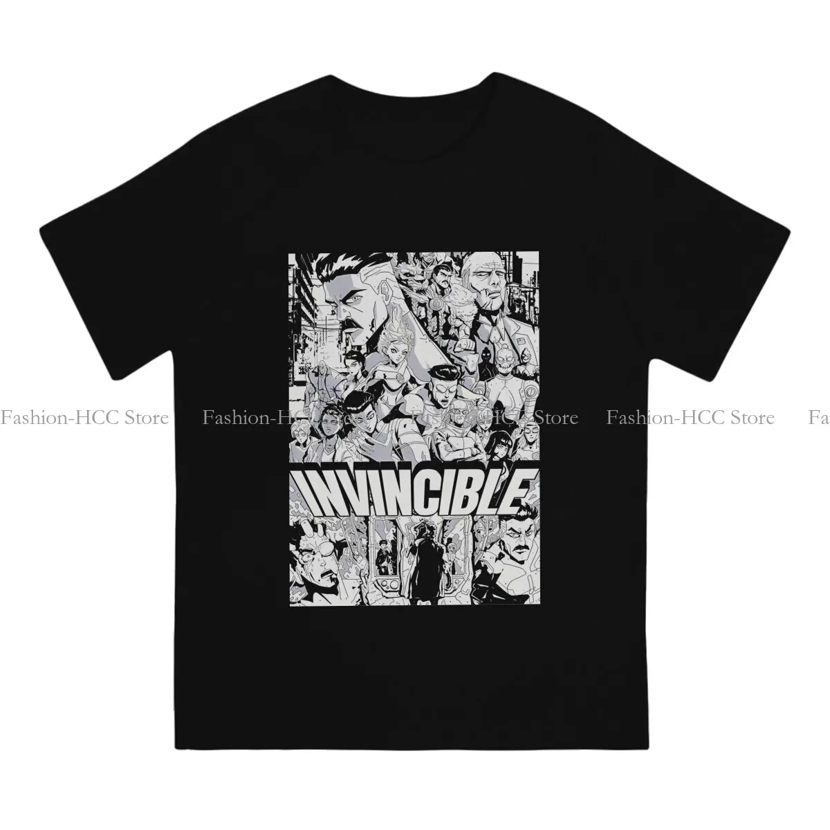 Invincible Manga Page Style Graphic Polyester TShirt Captain Future Futuremen Style Streetwear T Shirt Male