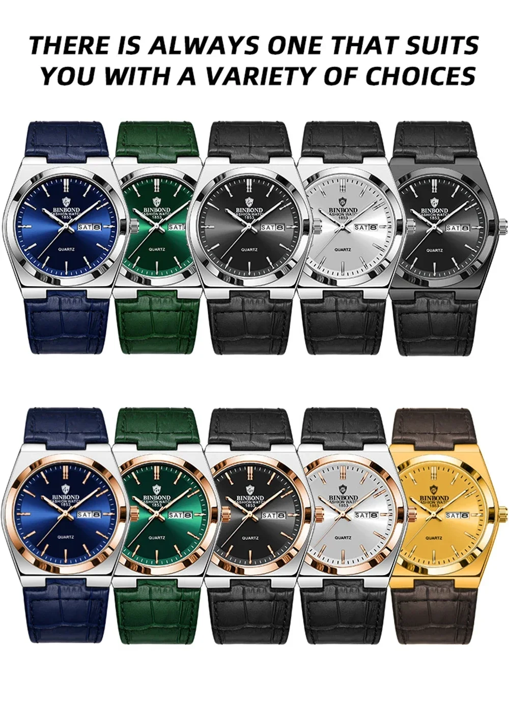 Nuovo Casual Uomo d'affari Orologio in pelle blu Orologio da uomo di lusso Orologi automatici Orologi da polso al quarzo moda uomo Reloj Hombre 2026