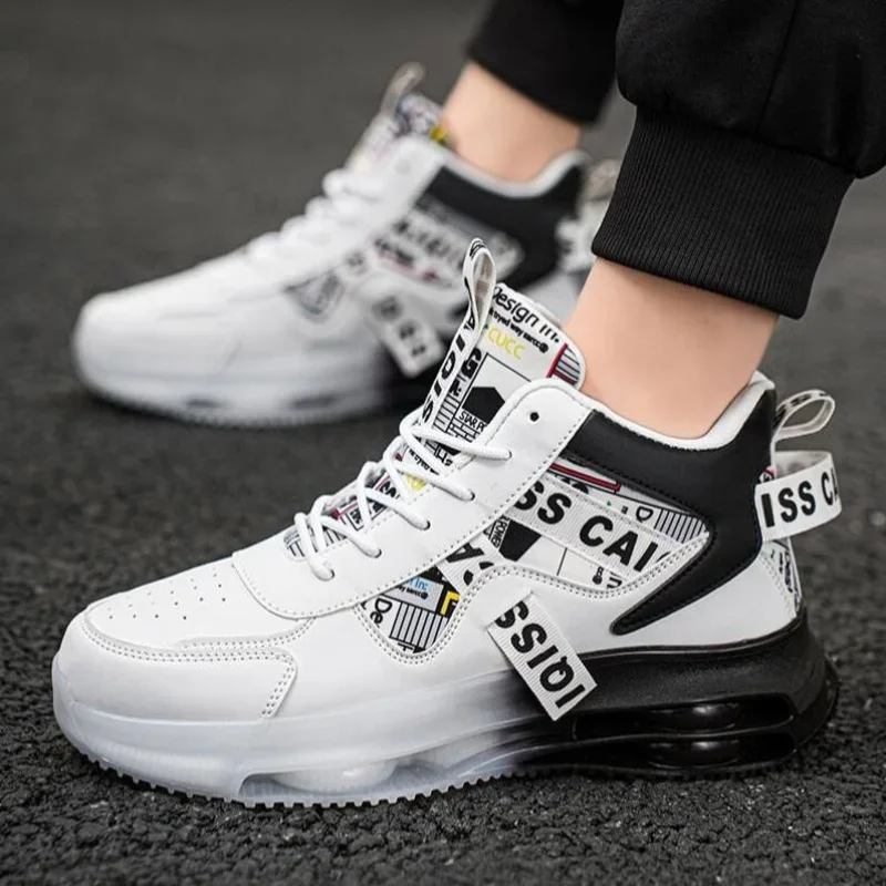 أحذية رياضية رجالية قابلة للتنفس - أحذية جري مبطنة منقوشة لكرة السلة والتنس والاستخدام الكاجوال - تدريب للرجال والنساء