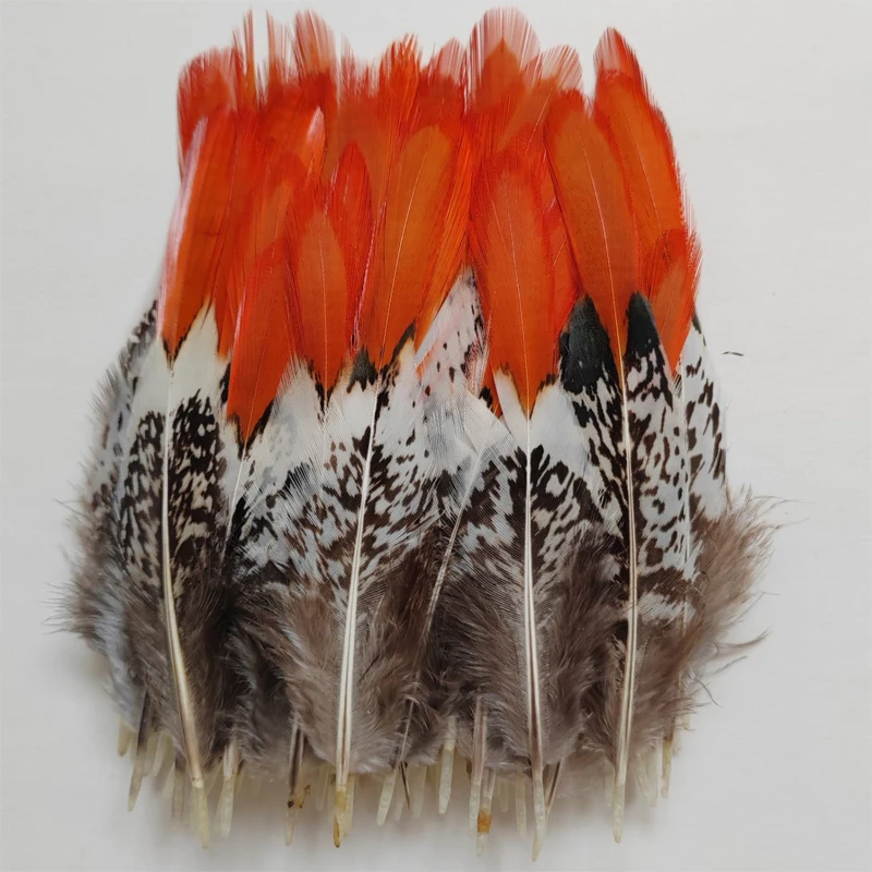 

30 шт./лот! 10-15 см 4-6 дюймов свободные природные оранжевые красные TIPPED женские амперы с пьесами, серьги с перьями, ювелирные изделия