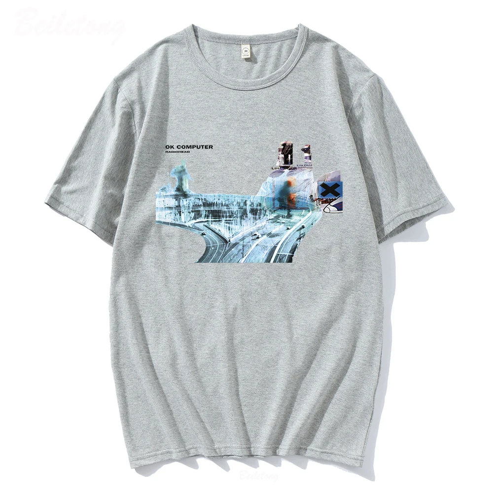 Radiohead T Shirt 2022 Men Hip Hop T Shirt Band Rock Music 100 Cotton Album Tops Streetwear Tees Prints Men/Women Clothing