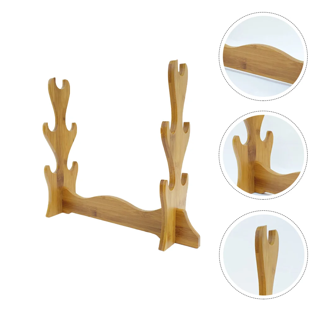 

Musical Instrument Stand Katanas Samurai Swords Rack Display Shelves Bamboo Flute Holder for Bench