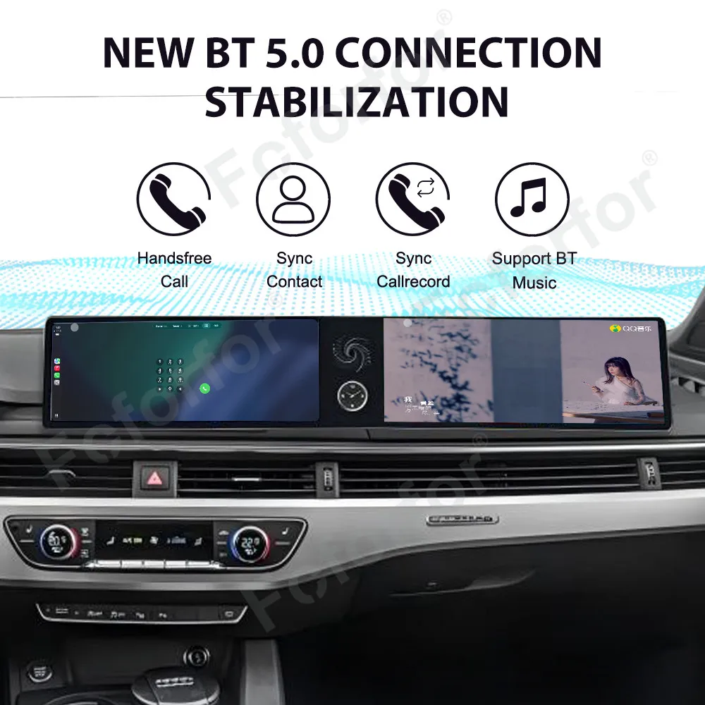 For Audi A4 AL 2016-2020 Dual 12.3 Inch Car Radio Android 13 Upgrade CarPlay HD Screen GPS Navi Radio dvd player head unit