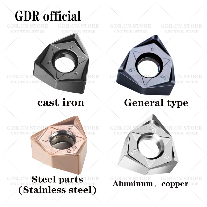 GDR WNMU WNMU0806 WNMU080608 double-sided hexagonal 90 degree right angle fast forward to MFWN WNMU face milling cutter insert