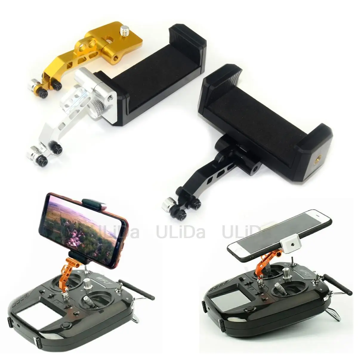 FPV monitor Mobile Phone Holder Display mounting Bracket Support Clip DJI Frsky FS-i6 JR Futaba Radiolink AT9 RC Transmitter