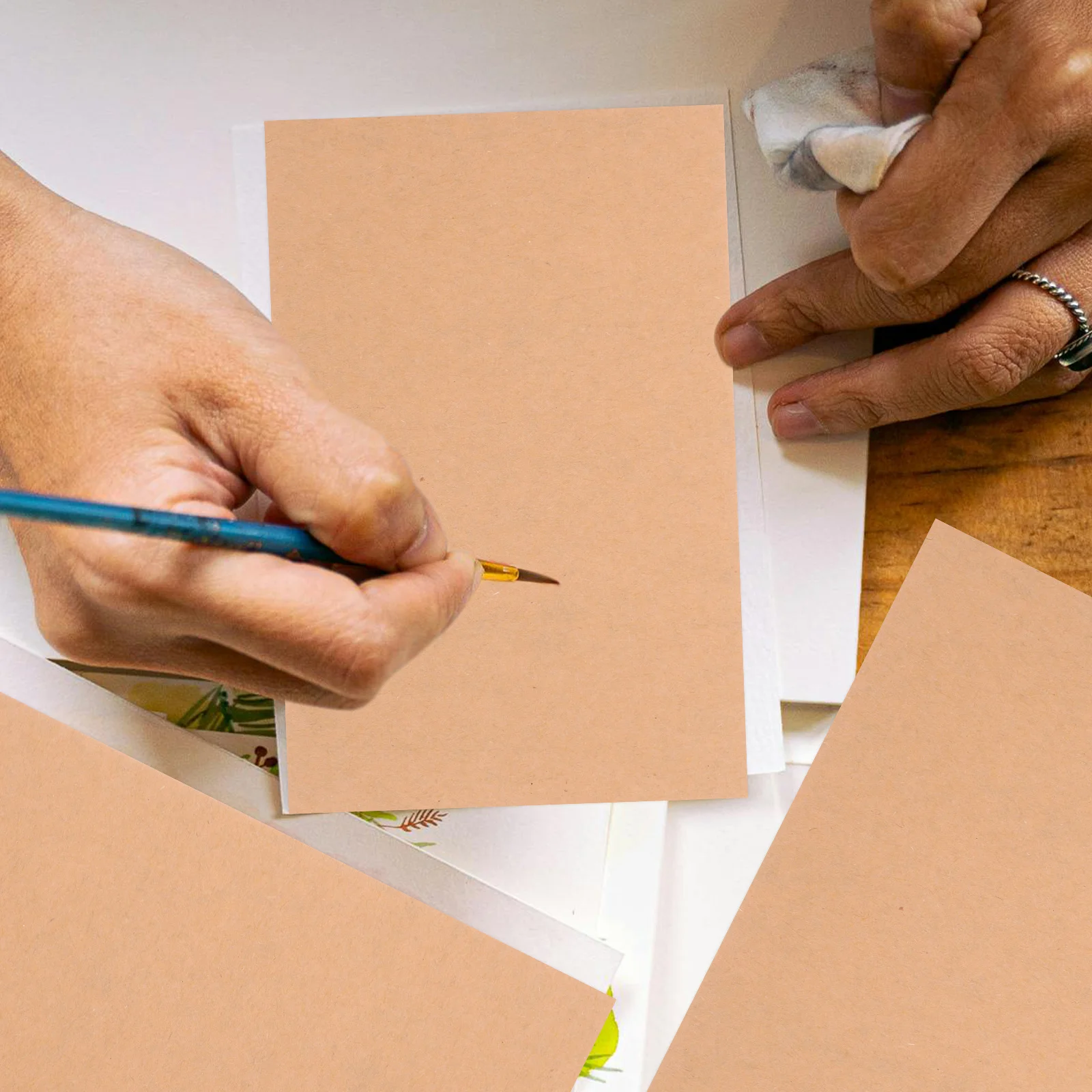 

100 Pcs Blank Postcards Cardstock Paper 15x10 cm DIY H Drawn Greeting Cards Printable Kraft Photo