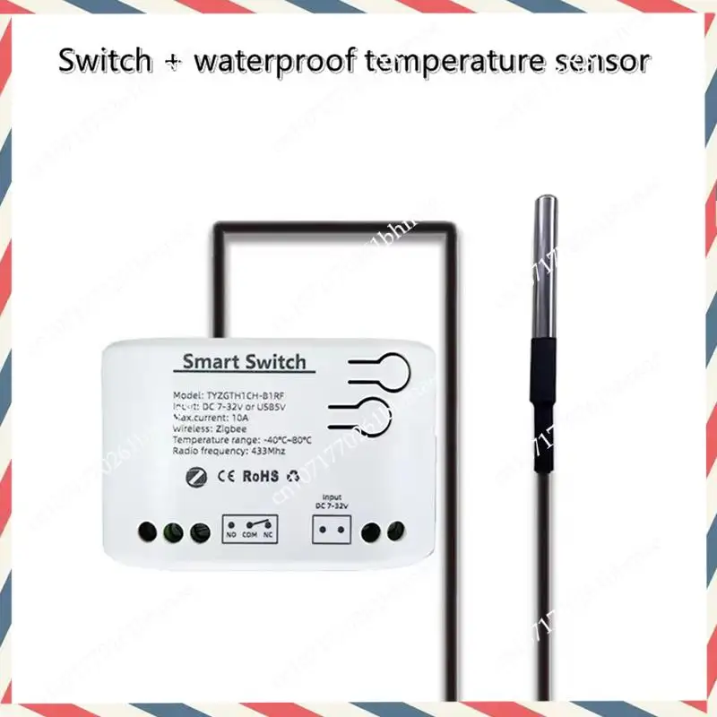 -A21Z 2X Tuya Smart Zigbee Switch With Temperature Sensor Passive Dry Contact Zigbee Relay Work With Home Assistant DC 7-32V