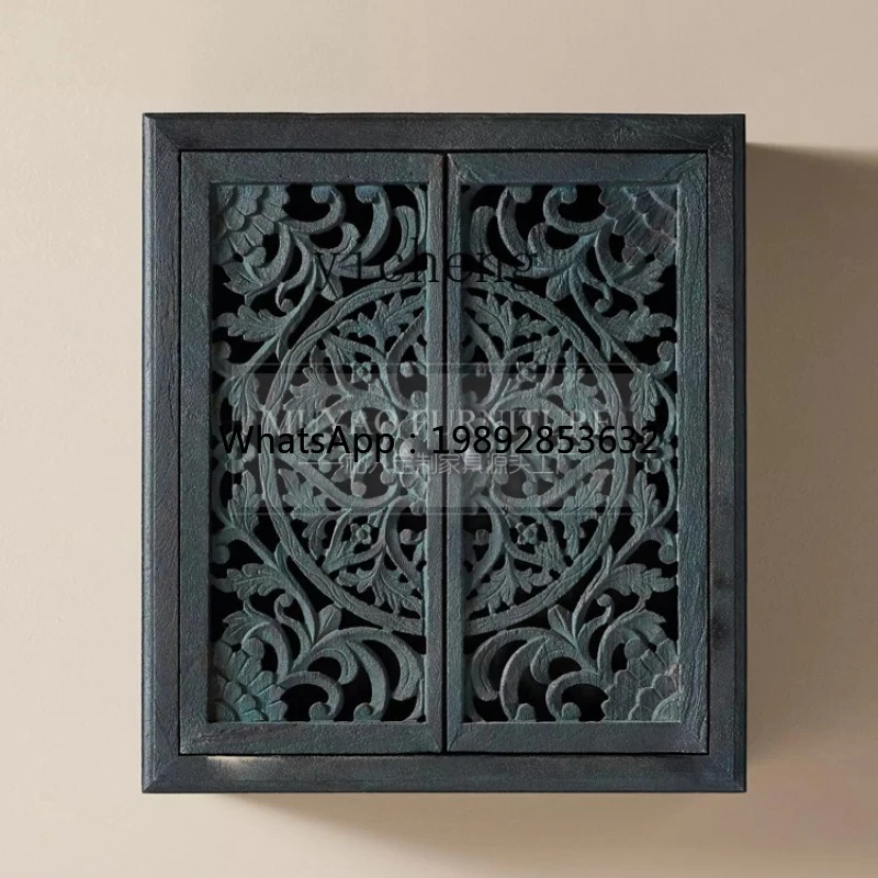 

Zf retro hanging cabinet wall porch hanging cabinet wall storage balcony bathroom