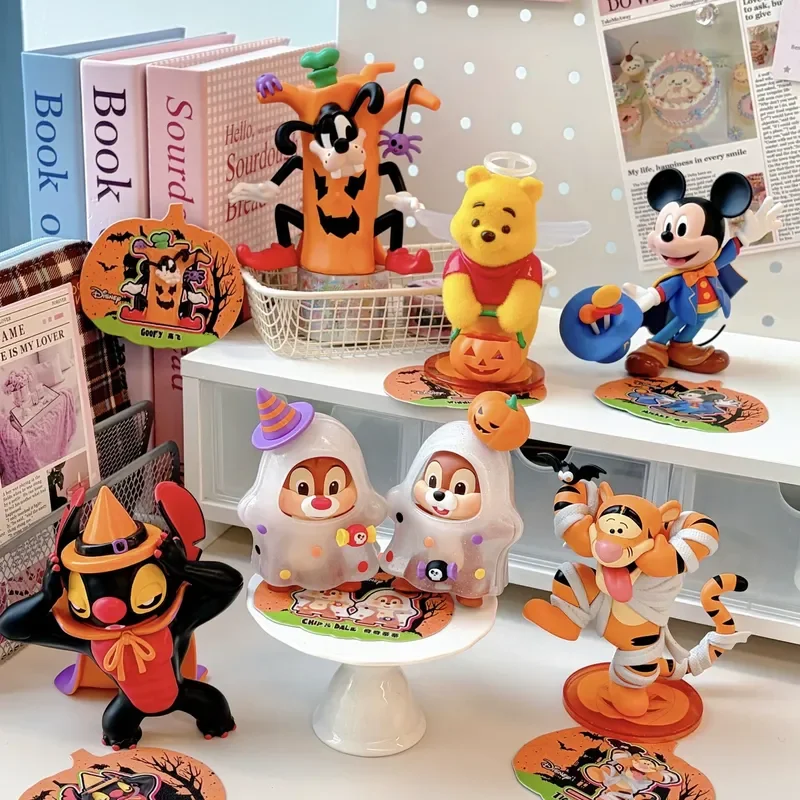 Новая подлинная серия Disney Halloween Night, стежка Винни-Пух, глухая коробка, милое украшение для рабочего стола, загадочная коробка, куклы, игрушки, подарки