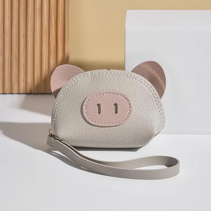 Pu Leather Cartoon Cute Little Pig Storage Coin Purse Mini Clutch Earphone Bag Gifts