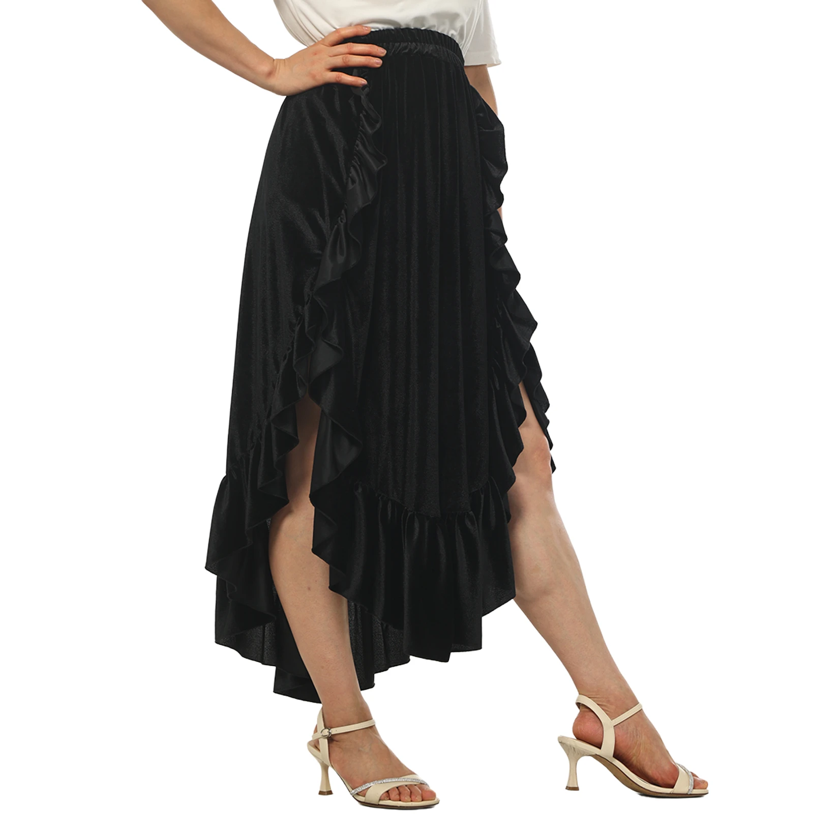 Gonne vittoriane Donna Gonne medievali rinascimentali Gonna Steampunk con volant alto e basso