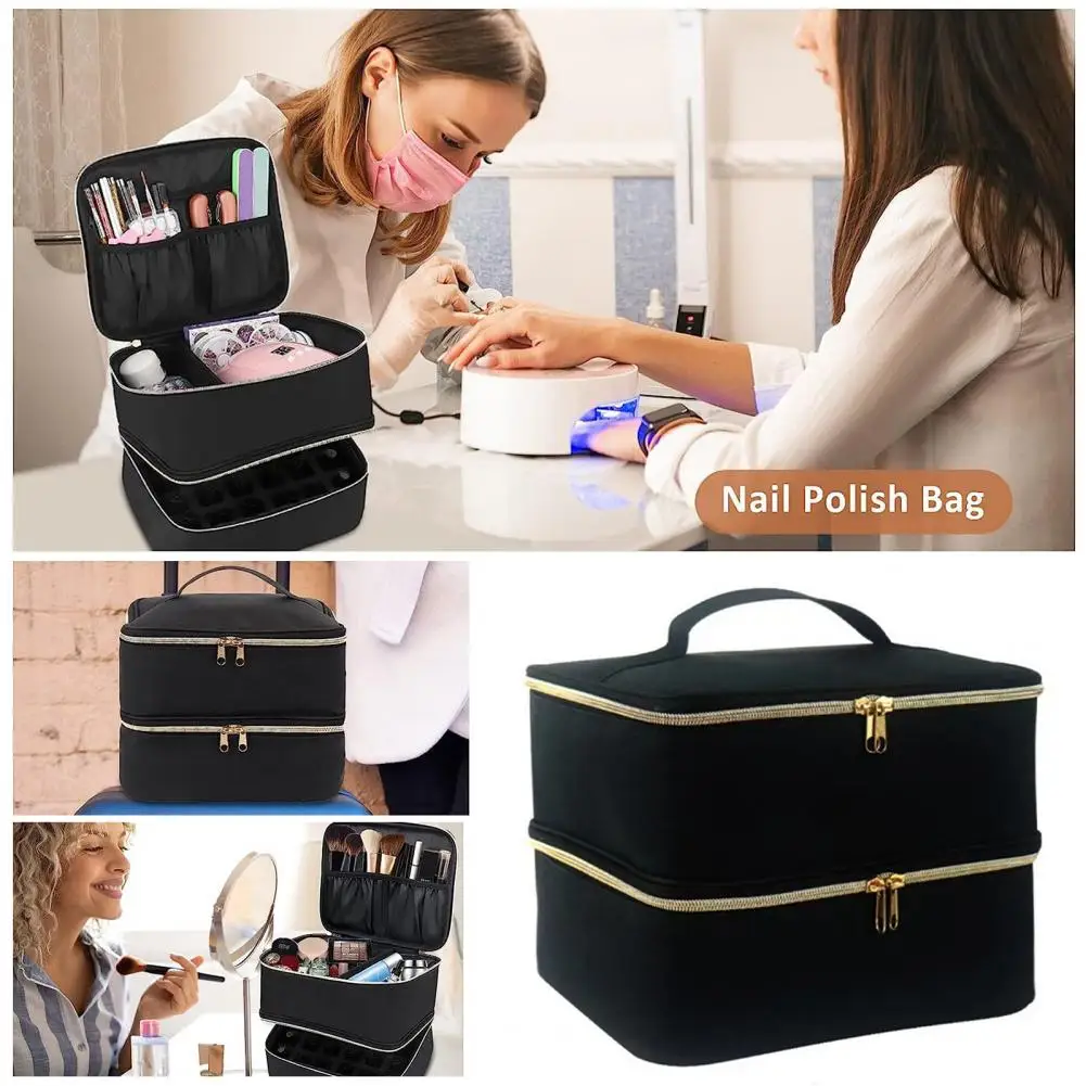 Travel-Friendly Nail Polish Storage Bag Nail Polish Storage Bag ความจุยาทาเล็บพกพาสําหรับเครื่องเป่าสําหรับเล็บ