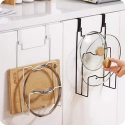 Wall Mounted Pot Cover Rack Suspension Space-saving Cutting Board Drainage Rack Kitchen supply No Punching Required