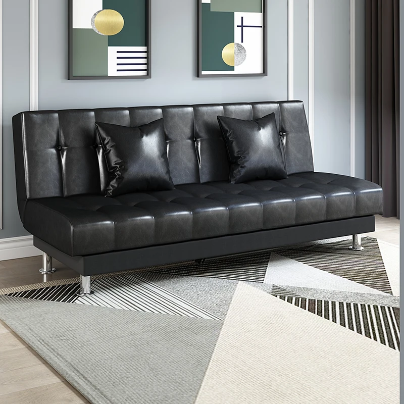 eu-Dual-Purpose PU Leather Sofa Bed for Salon or Living Room Barber Shop Furniture-Three-Seater and Two-Seater Folding Art Bed！