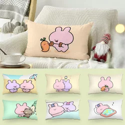 Asamimichaan Asleep Cute Asamimi Square Pillow Covers Cartoon Sofa Decorative Home Double-sided Printing Short Plush Cushion