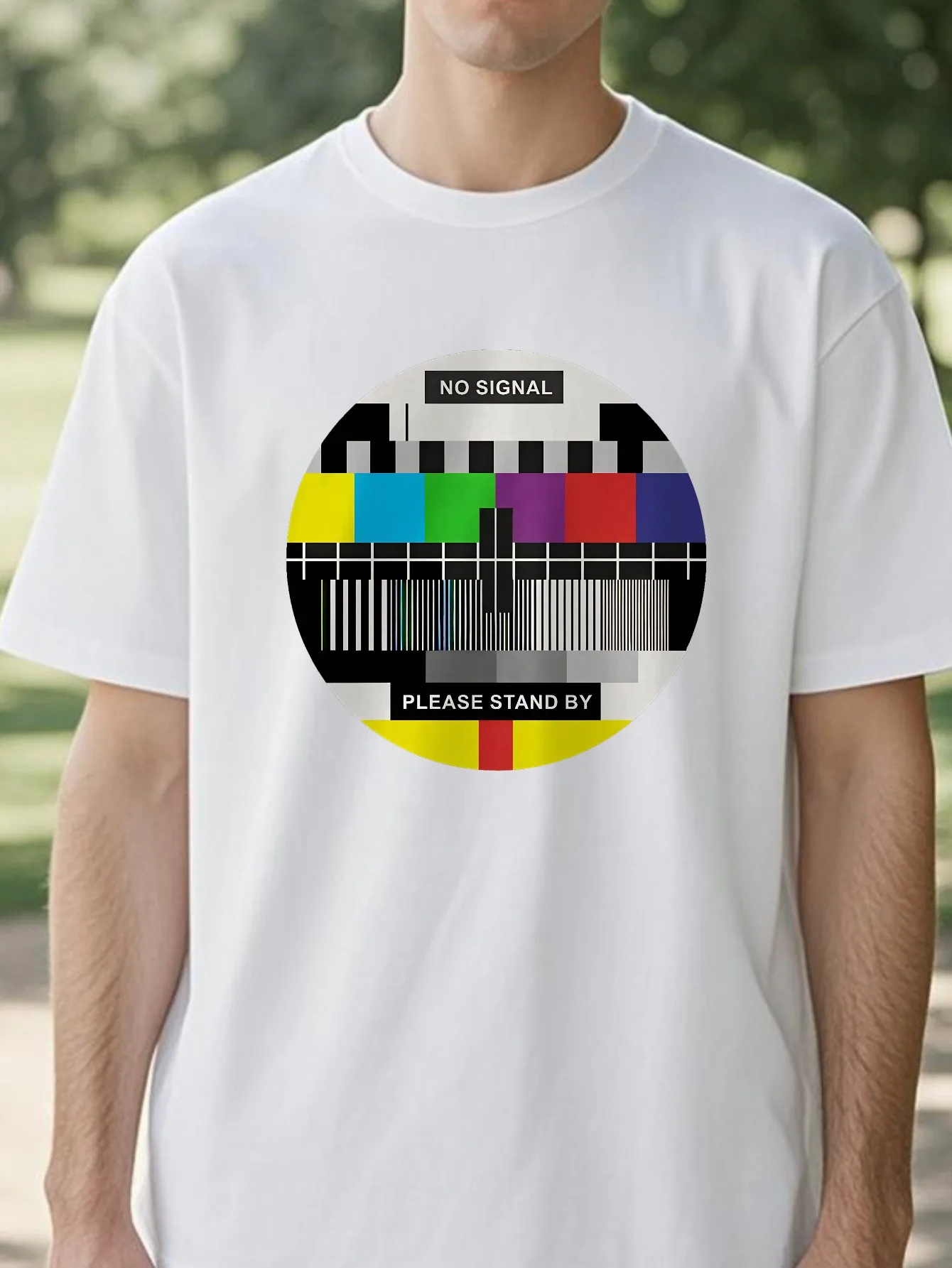 TV No Signal Graphic T-Shirt fashion Vintage Casual o-Neck sports tshirt unisex summer casual Breathable Short Sleeve tees