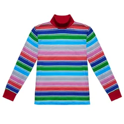 Horror Movie Character Chucky Cosplay Costume for Adult Men Rainbow Striped Long Sleeve T Shirt Halloween Carnival Party Tops