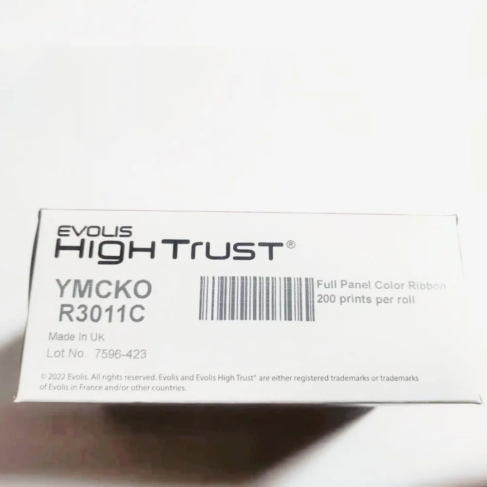 شريط طابعة Evolis الأصلي R3011 YMCKO يستخدم لطابعات بطاقات الهوية Pebble Dualys Securion 200 مطبوعة