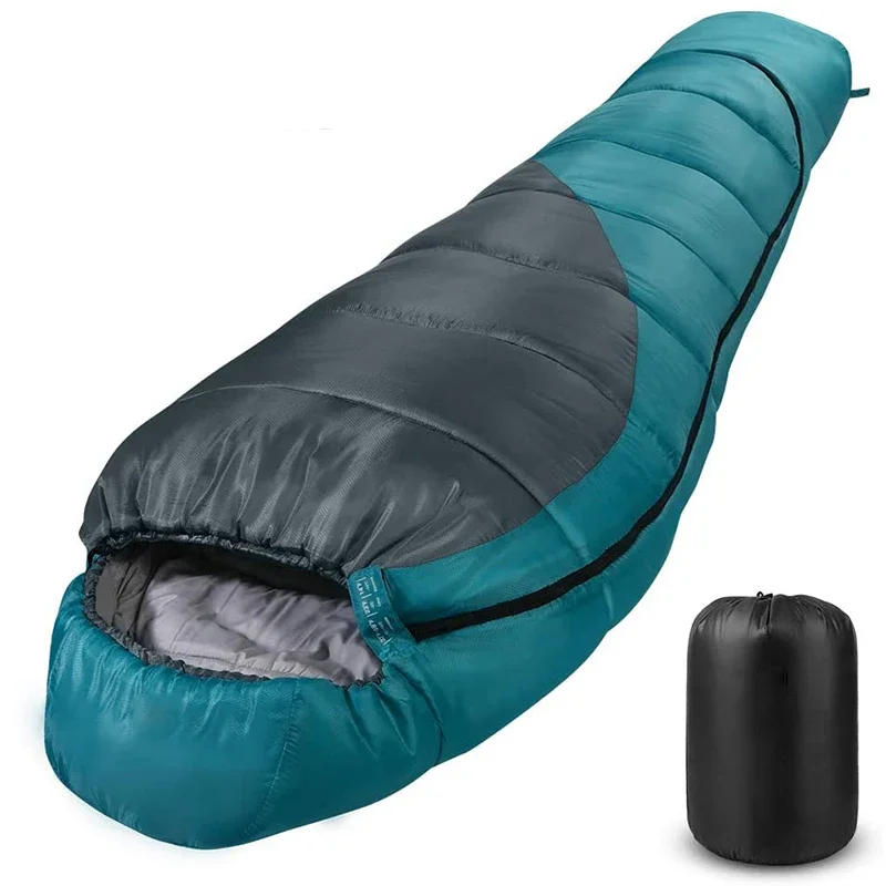 Factory Thicken Popular Synthetic Fiber Mummy Extra blue Wide Sleeping Bag For Adults