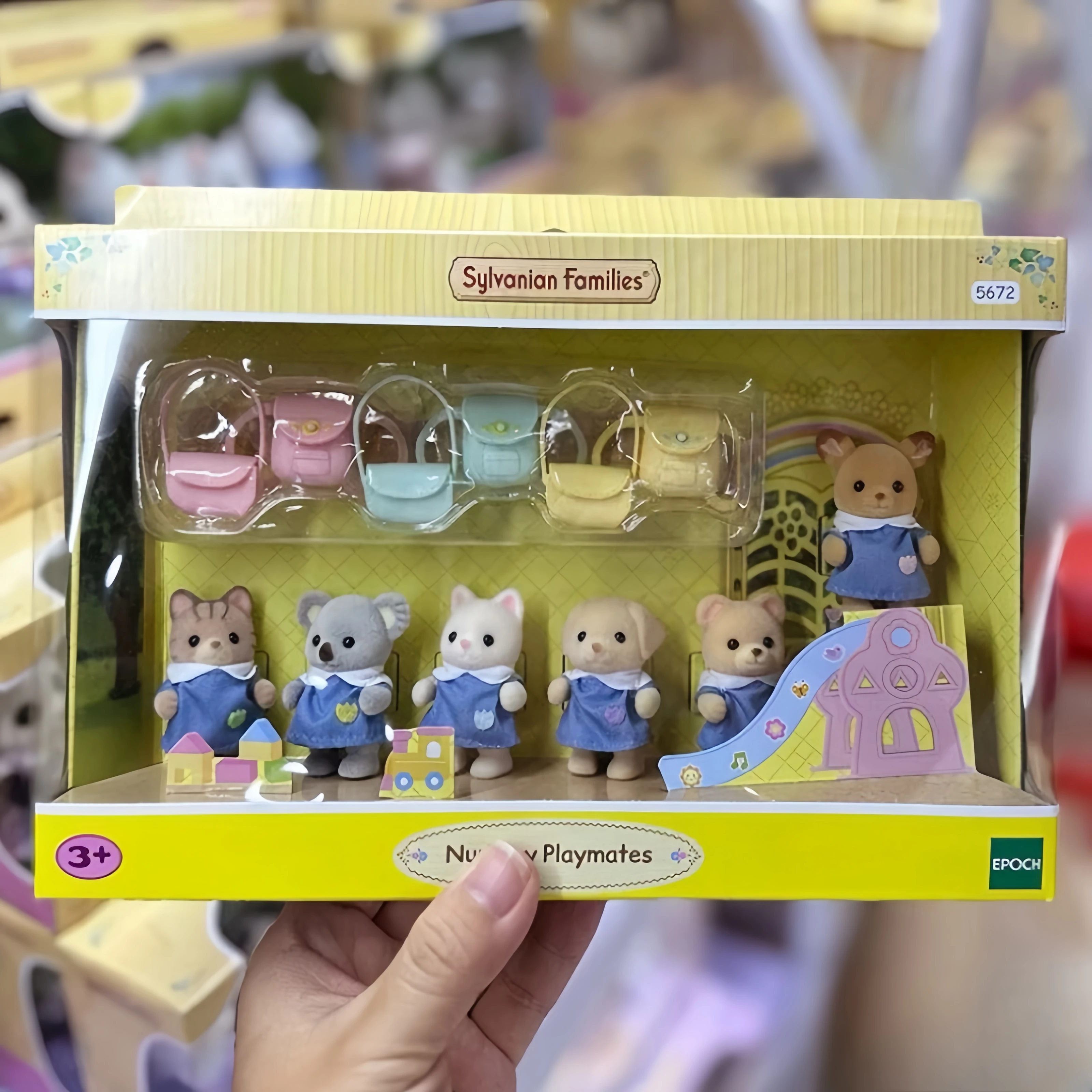 

Japanese Original Sylvanian Families Anime Figures Kindergarten Friends Rainbow Castle Kindergarten Doll Model Gifts Toys