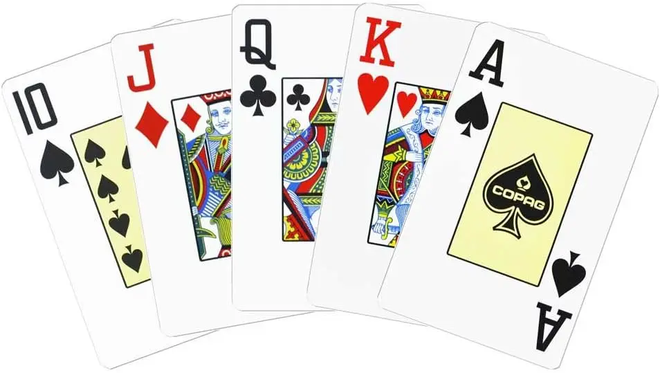 Poker Size Jumbo Index Texas Hold'em Playing Cards Single Deck (Red) - Durable PVC view 2