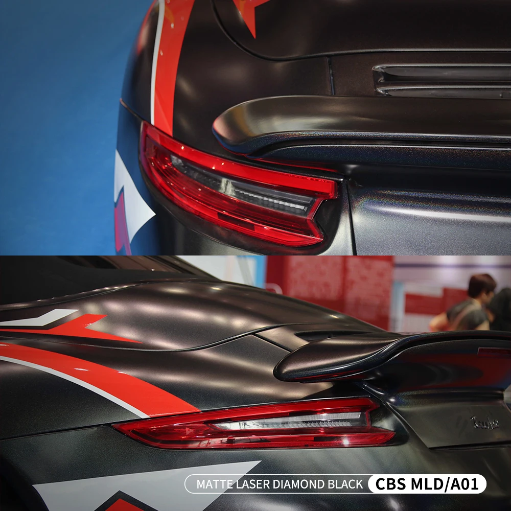 Folia samochodowa Carbins, hit sprzedaży, matowa, laserowa, diamentowa, czarna, PVC, bez pęcherzyków, do zmiany koloru karoserii, folia dekoracyjna.