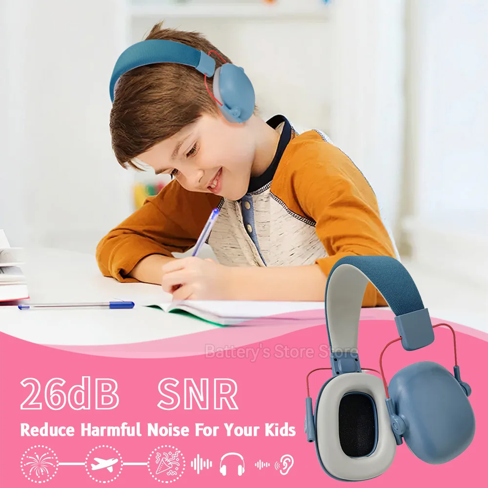 Kids Noise Cancelling Headphones 27db Noise Reduction Ear Muffs Ear Protection Sound Proof Earmuff for School Children with case