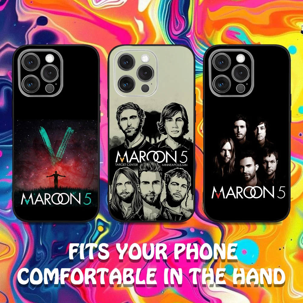 

Rock M-Marnoon 5 Phone Case For iPhone 16,15,14,13,12,11,Pro,Max,Plus,X,XS,SE,E,Mini,Soft Silicone Black Case