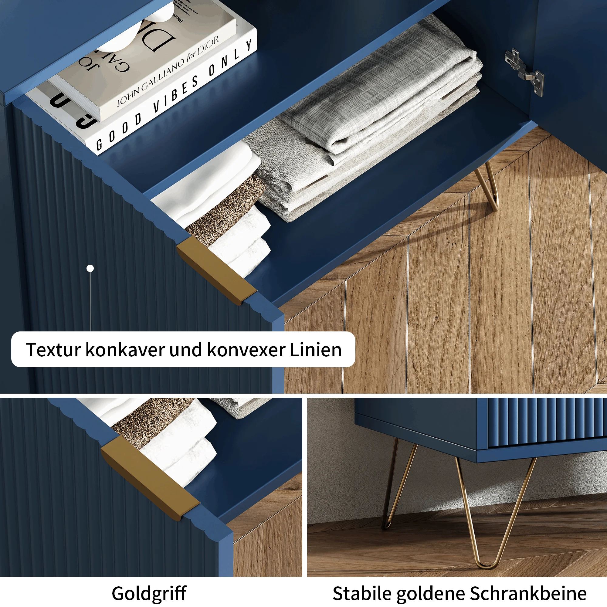 خزانة تخزين غرفة النوم من Anajqaqia، خزانة حديثة بباب مزدوج، 80 × 40 × 78 سم #4