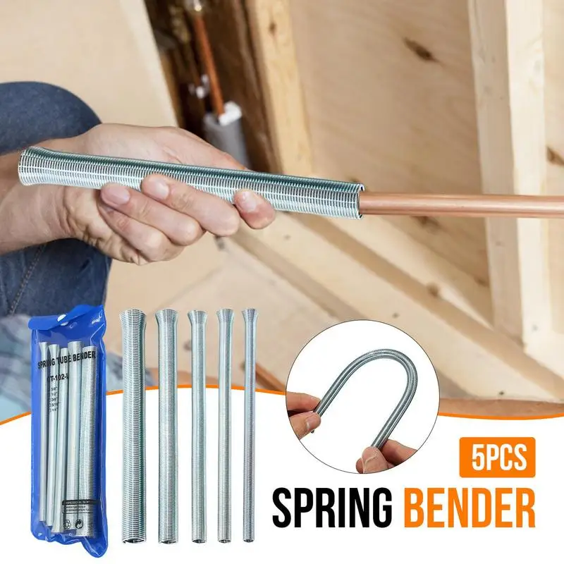 Spring Bender Set 5pcs Flexible Spring Steel Tubing Benders Home Improvement 1/4\'5/16\'3/8\'1/2\'5/8\'Bending Copper Tube Springs