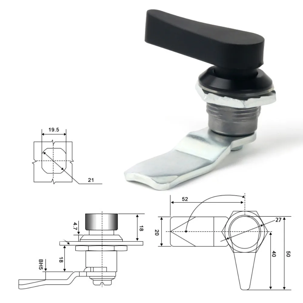 Stainless Steel Distribution Box Tool Lock Cylindrical Tongue Industrial Instrument Cabinet Lock Keyless Swivel Lock
