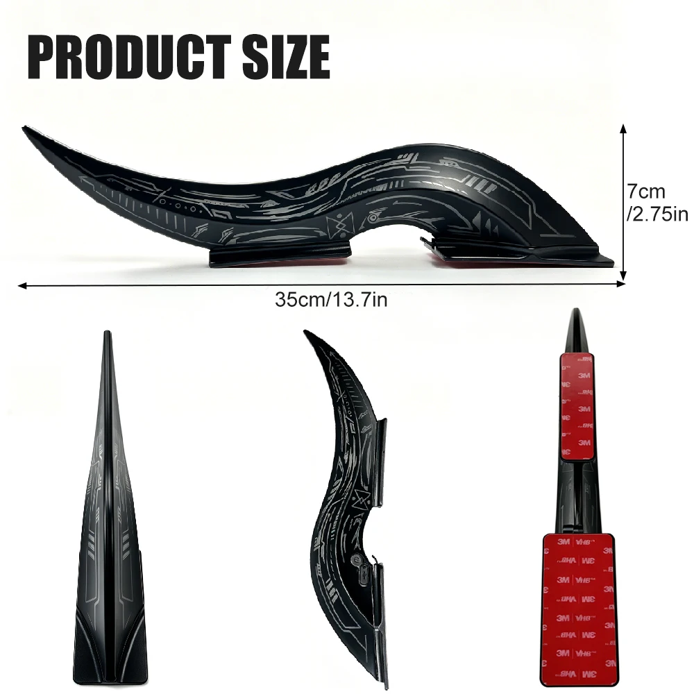 1Pair 32 LED Light Modes Dragon Horn Car Roof Fins, Touch Dimmable Waterproof Auto Decoration, Universal Car Exterior Accessory