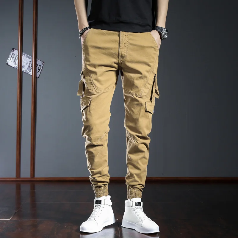 High Quality Men’ Harem Denim Pants,Pockets Decors Jogging Pants,Sports Style Street Fashion Cargo Pants,Pure Color Casual Jeans