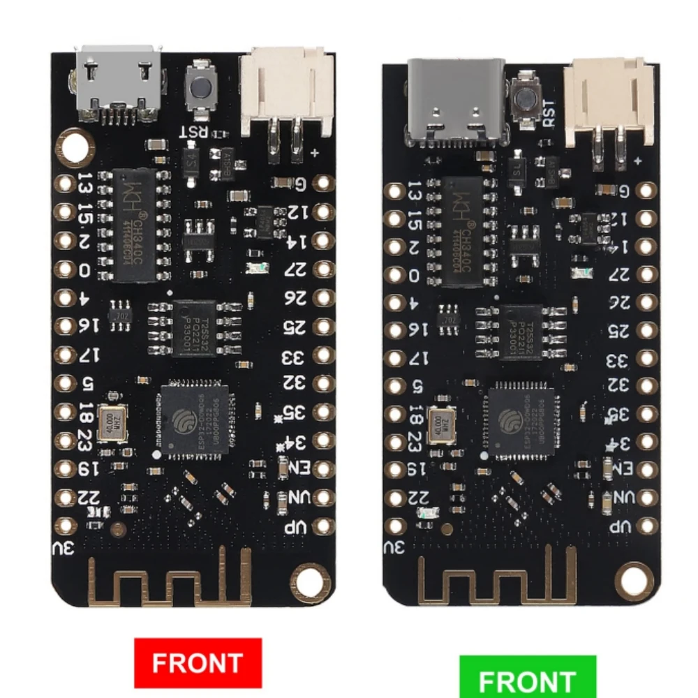 ESP-32 Lite V1.0.0 WiFi Bluetooth Entwicklungsboard mit Antenne, ESP32 REV1 CH340G MicroPython 4MB Type-C Micro-USB für Arduino