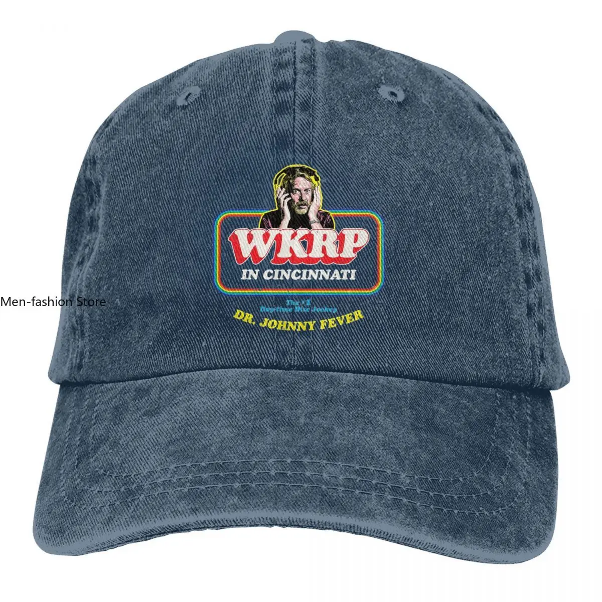 Classic Dr. Johnny Fever WKRP In Cincinnati Baseball Caps for Men Women Distressed Denim Snapback Cap Outdoor Gift Caps Hat